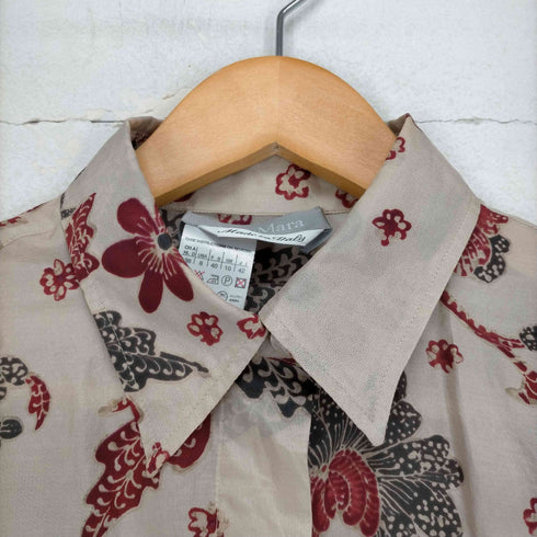 マックスマーラ MAXMARA MADE IN ITALY 白タグ 花柄比翼S/S シャツ レディース EUR:42