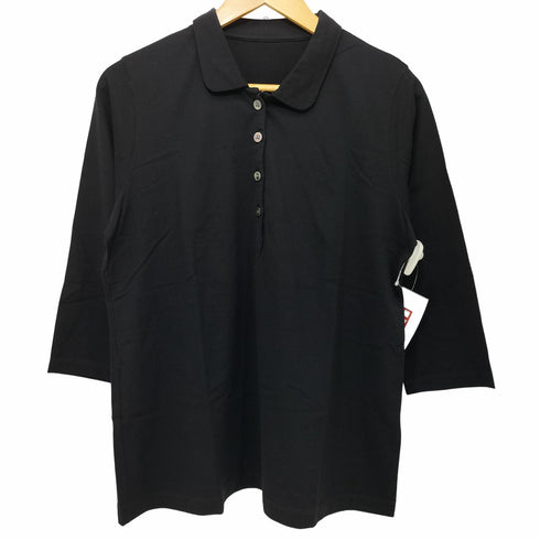 ワイズフォーリビング Ys for living 丸襟 L/Sポロシャツ 丸襟 レディース JPN:M