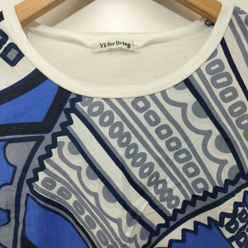 ワイズフォーリビング Ys for living 切替プリント S/S TEE 半袖Tシャツ 総柄 レディース