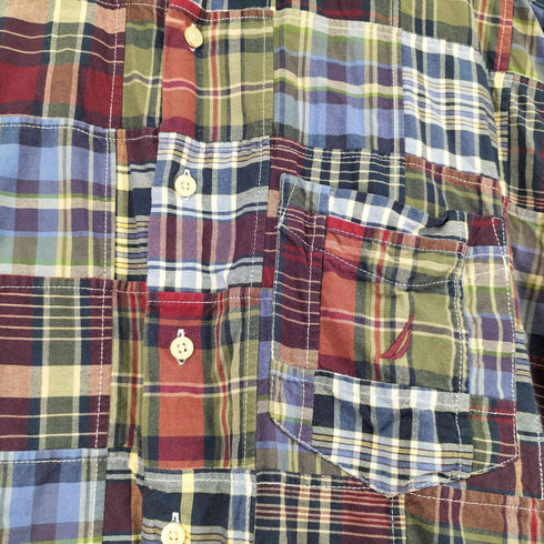 ノーティカ NAUTICA MADRAS パッチワーク マドラスチェックシャツ メンズ JPN:L