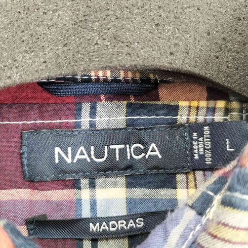 ノーティカ NAUTICA MADRAS パッチワーク マドラスチェックシャツ メンズ JPN:L