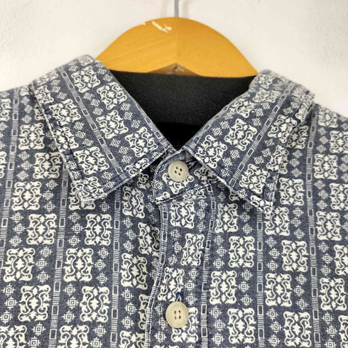ベーシックエディションズ BASIC EDITIONS 小紋柄 半袖レギュラーカラーシャツ メンズ XL