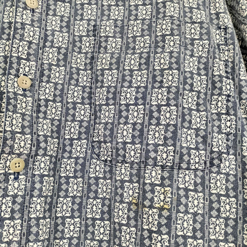 ベーシックエディションズ BASIC EDITIONS 小紋柄 半袖レギュラーカラーシャツ メンズ XL