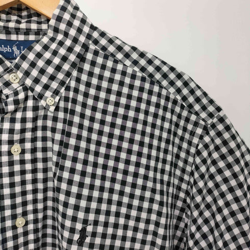 ラルフローレン RALPH LAUREN BLAKE オーバ-サイズギンガムチェックBD半袖シャツ メンズ M