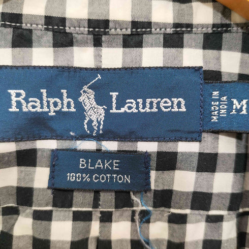 ラルフローレン RALPH LAUREN BLAKE オーバ-サイズギンガムチェックBD半袖シャツ メンズ M