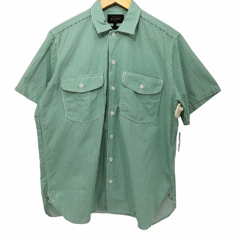 ビームスプラス BEAMS+ 21SS ストライプ ショートスリーブ ワークシャツ メンズ S