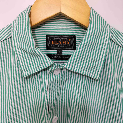 ビームスプラス BEAMS+ 21SS ストライプ ショートスリーブ ワークシャツ メンズ S