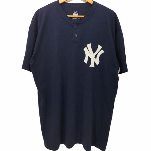 マジェスティック MAJESTIC NYプリント S/S TEE ヘンリーネック ベースボール メンズ JPN:XL