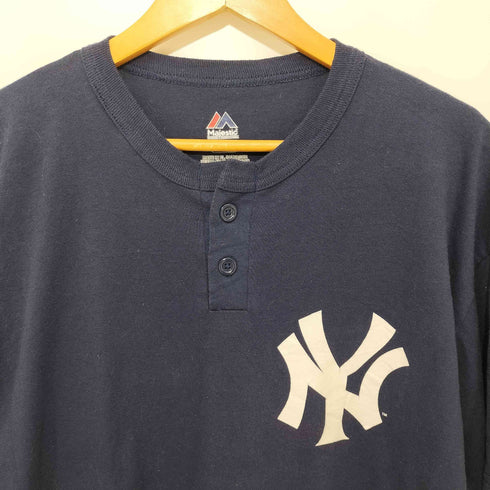 マジェスティック MAJESTIC NYプリント S/S TEE ヘンリーネック ベースボール メンズ JPN:XL