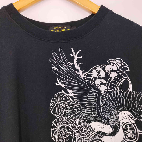 フグタイテン 不倶戴天 縁起物刺繍 クルーネック Tシャツ メンズ L