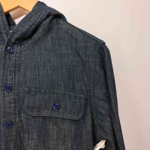 アベイシングエイプ A BATHING APE SHARK DENIM HOODED SHIRT メンズ S