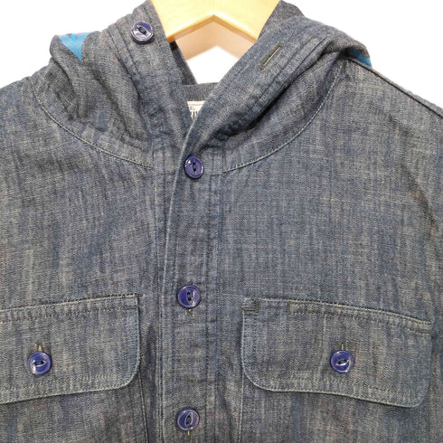 アベイシングエイプ A BATHING APE SHARK DENIM HOODED SHIRT メンズ S