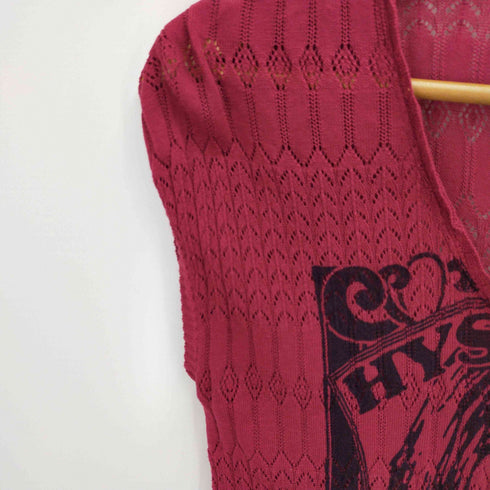 ヒステリックグラマー HYSTERIC GLAMOUR セクシーガールプリントノースリーブニット レディース F