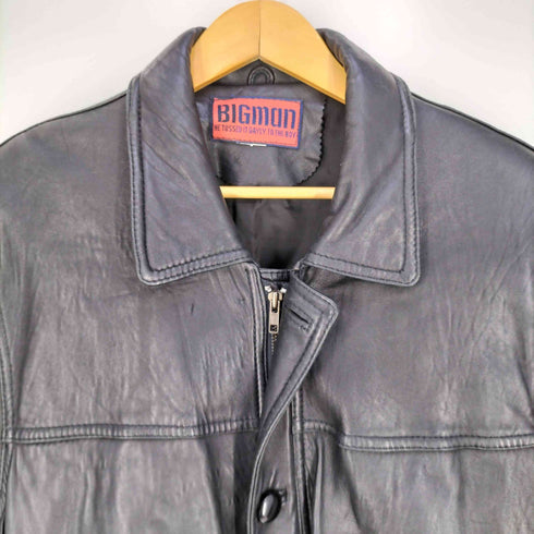 BIGMAN 肩パッド レザージャケット ハーフコート メンズ