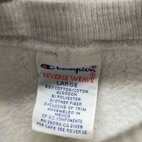 チャンピオン Champion 90s USA製 刺繍タグ REVERSE WEAVE 2段ラバープリント カレッジ カプセル メンズ import:L
