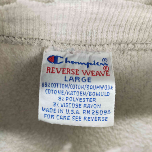 チャンピオン Champion 90s USA製 刺繍タグ REVERSE WEAVE 2段ラバープリント カレッジ CALORINA ボロ メンズ import:L