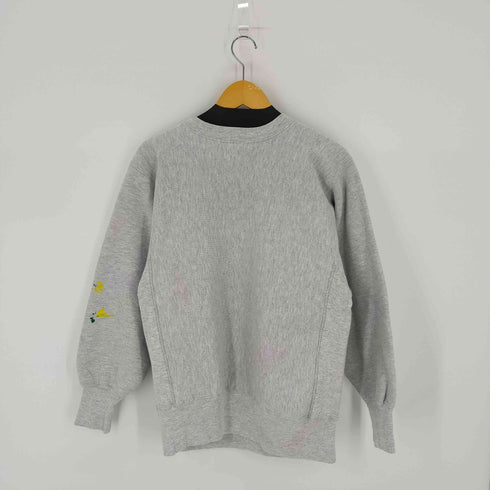 チャンピオン Champion 90s USA製 刺繍タグ REVERSE WEAVE 2段ラバープリント カレッジ ペンキ飛び メンズ import:L