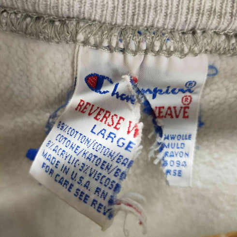 チャンピオン Champion 90s USA製 刺繍タグ REVERSE WEAVE 2段ラバープリント カレッジ メンズ JPN:L