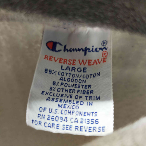 チャンピオン Champion 90s メキシコ製 刺繍タグ REVERSE WEAVE ラバープリント カレッジ メンズ import:L