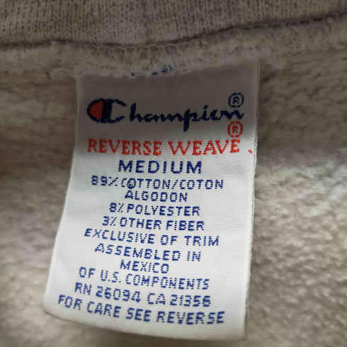 チャンピオン Champion 90s メキシコ製 刺繍タグ REVERSE WEAVE パーカー 2段ラバープリント カレッジ メンズ JPN:M