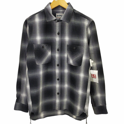 ヒューストン HOUSTON OMBRE CHECK VIYELLA SHIRT オンブレ―チェック ビエラ シャツ メンズ M
