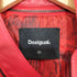 デシグアル Desigual 背面刺繍袖切替変形フェイクレザージャケット Red Faux Leather Biker Jacket レディース 36