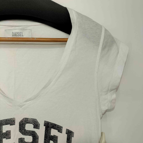 ディーゼル DIESEL フロントロゴ フレンチスリーブVネックTシャツ レディース