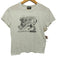 ディーゼル DIESEL Y2K ライオンベネチア ラインストーンTシャツ 首リブクラッシュミニトップス レディース