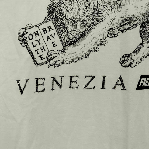 ディーゼル DIESEL Y2K ライオンベネチア ラインストーンTシャツ 首リブクラッシュミニトップス レディース
