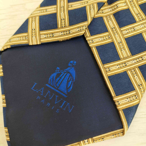 ランバン パリ LANVIN PARIS フランス製 総柄 シルクネクタイ メンズ