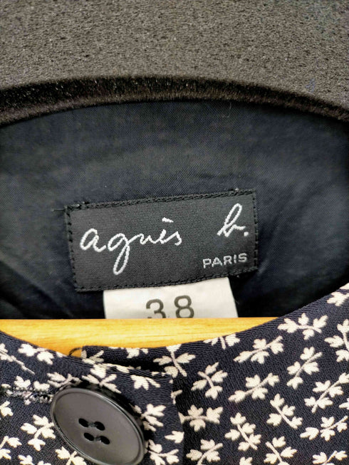 アニエスベー agnes b. PARIS 総柄 ノースリーブワンピース レディース EUR:38