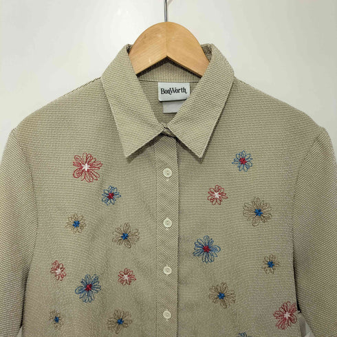 フルギ BonWorth 90S フラワーモチーフ 刺繍 S/Sシャツ メンズ