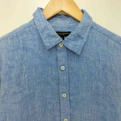 バナナリパブリック BANANA REPUBLIC 2023 総リネン L/Sシャツ メンズ import:M