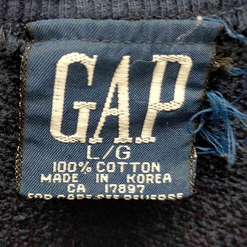 ギャップ Gap 90s OLD Korea製 ロゴ刺繍クルーネックスウェット メンズ JPN:L