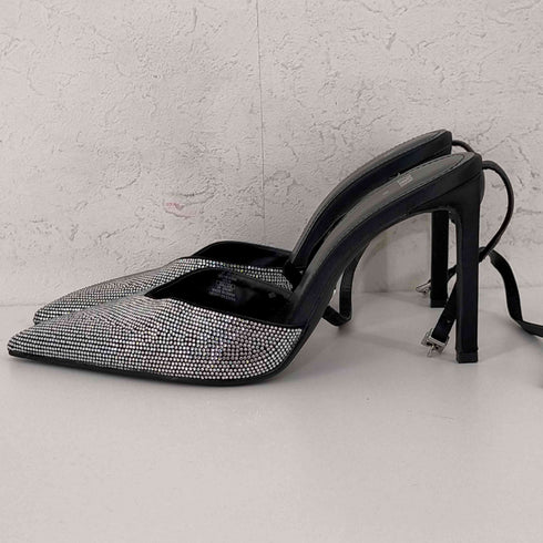 ザラ ZARA バックストラップ付 クリスタル ハイヒール レディース JPN:39