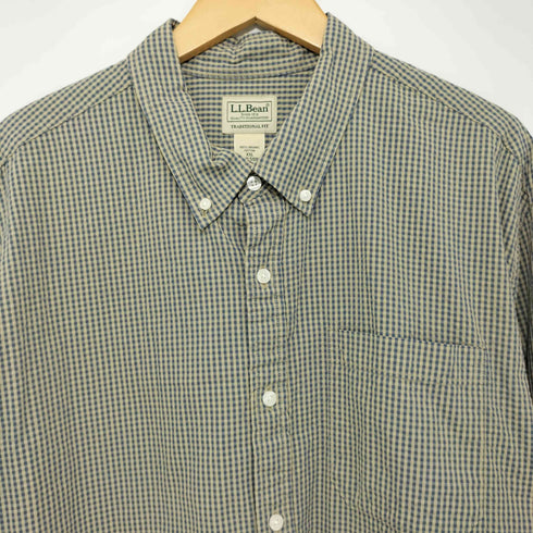 エルエルビーン L.L.Bean シアサッカー ギンガムチェック ボタンダウンシャツ メンズ import:XXL