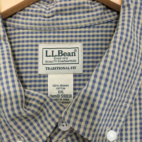 エルエルビーン L.L.Bean シアサッカー ギンガムチェック ボタンダウンシャツ メンズ import:XXL