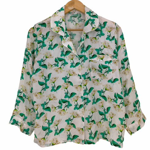 SILKSILKY シルク 花柄パジャマシャツ レディース JPN:M