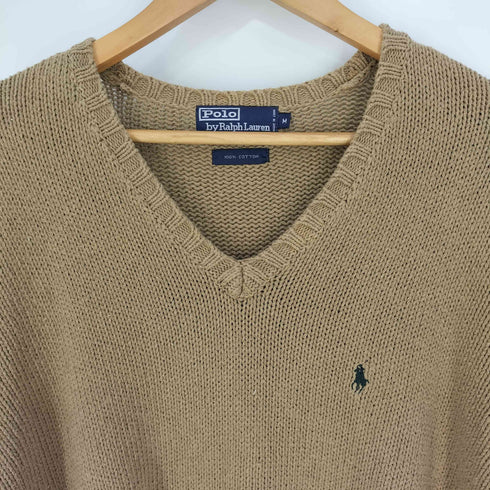 ポロバイラルフローレン Polo by RALPH LAUREN ポニー刺繍 Vネック コットンニット メンズ import:M