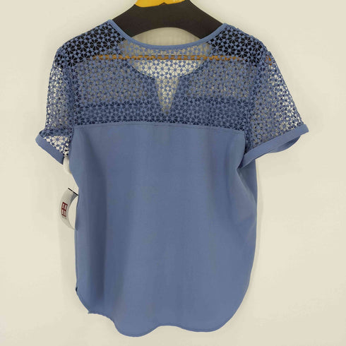アンテイラー ANN TAYLOR メッシュ切替 スキッパーカットソー レディース import:M