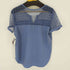 アンテイラー ANN TAYLOR メッシュ切替 スキッパーカットソー レディース import:M