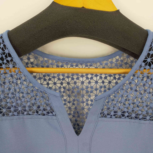 アンテイラー ANN TAYLOR メッシュ切替 スキッパーカットソー レディース import:M