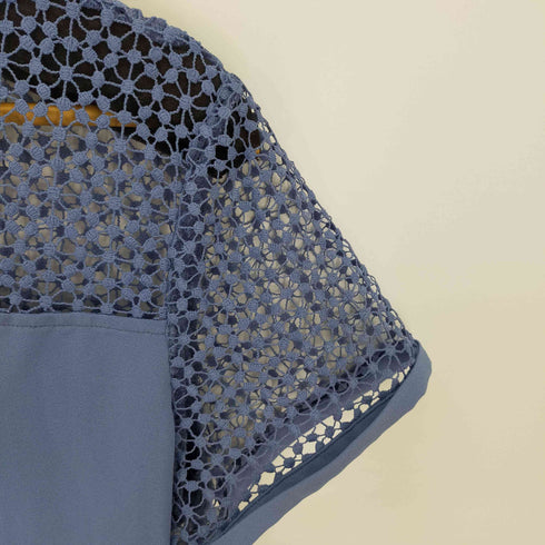 アンテイラー ANN TAYLOR メッシュ切替 スキッパーカットソー レディース import:M