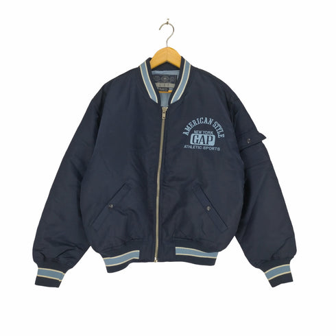 ギャップ Gap 80~90S 両面刺繍スタジャン TALONジッパー メンズ import:M