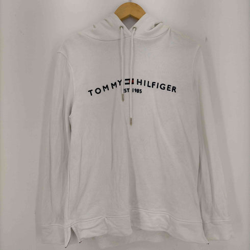 トミーヒルフィガー TOMMY HILFIGER ロゴ刺繍 裾スリット プルオーバーパーカー レディース import:M