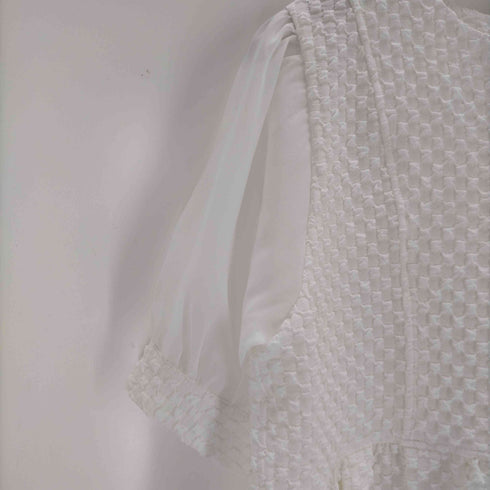 エマテイラー emma taylor シアースリーブフクレジャガードパール釦ブラウス レディース FREE