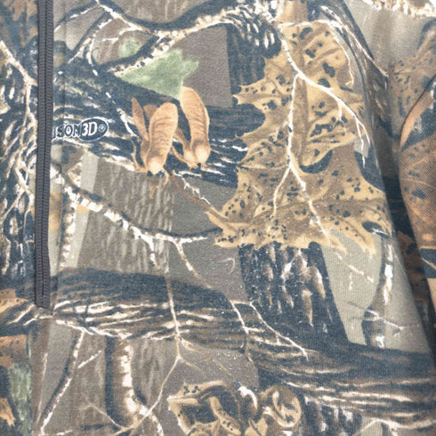 カベラス Cabela's 90S リアルツリーカモ ハーフジップスウェット カンガルーポケット メンズ JPN:XL