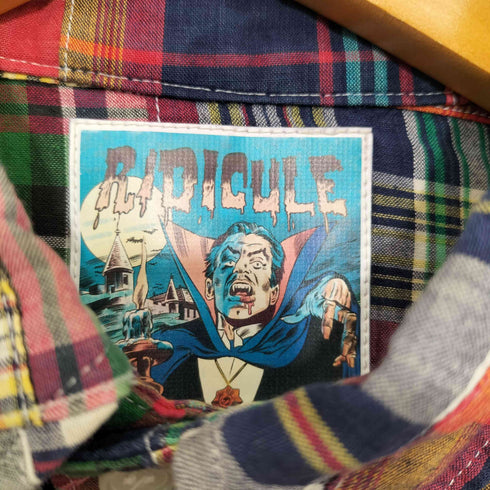 ヘッドグーニー HEADGOONIE RIDICULE マドラスチェック パッチワーク ボタンダウンシャツ メンズ M
