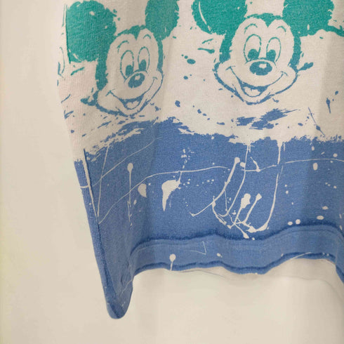 80S USA製 総柄 シルクスクリーン キャラクタープリント クルーネックTシャツ タイダイ柄 シングルステッチ メンズ ONE SIZE