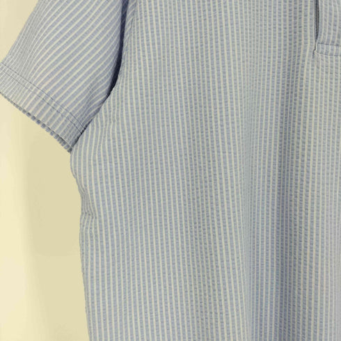 エディーバウアー Eddie Bauer シアサッカー ストライプ ボタンダウン S/S ポロシャツ メンズ import:L